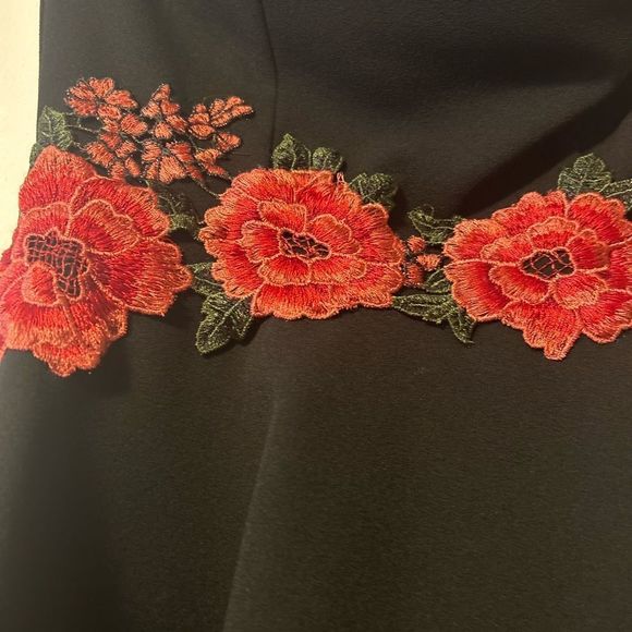 B Darlin Juniors Black Red Floral Strapless
Embroidered Dress Size 3/4 - Picture 5 of 10